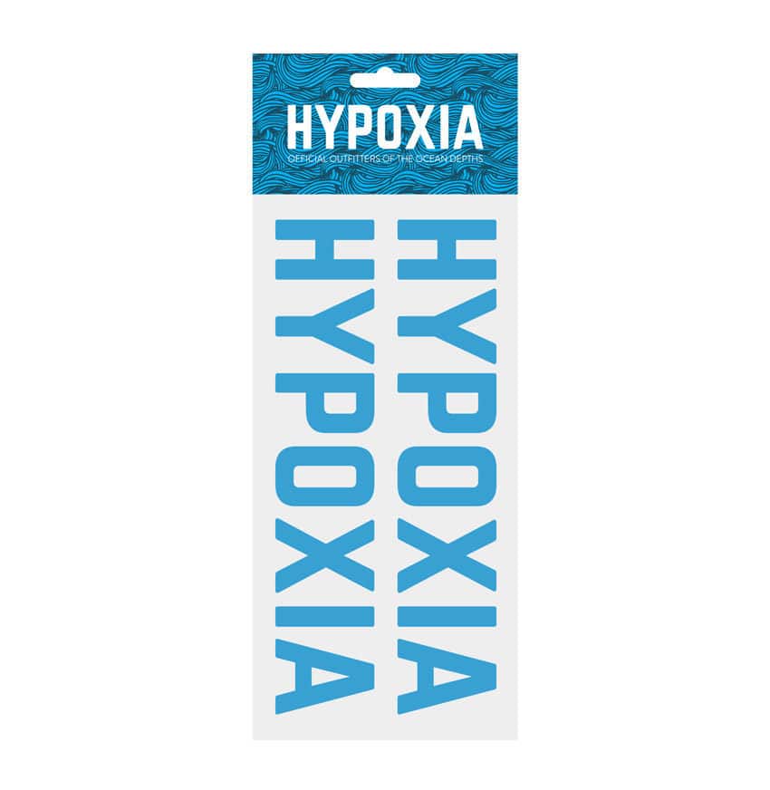 Hypoxia Freediving Spearfishing Twin Pack Decals Blue