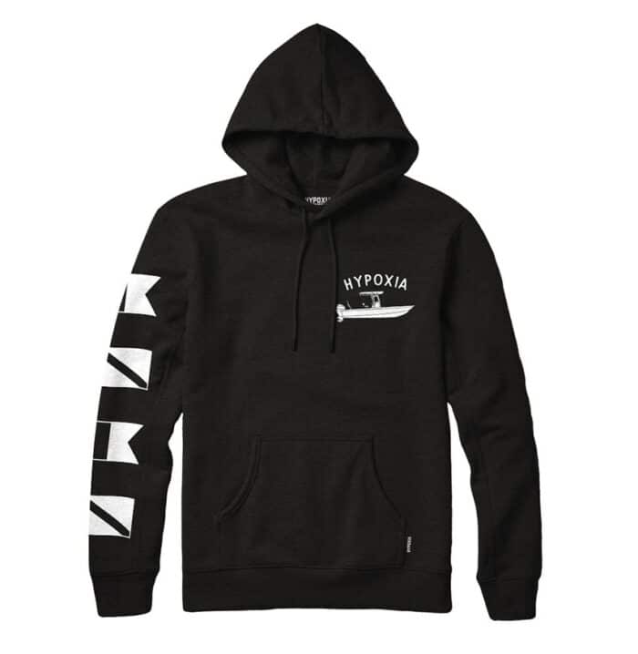 Hypoxia Freediving Spearfishing Gun Boat Hoodie Black FRONT