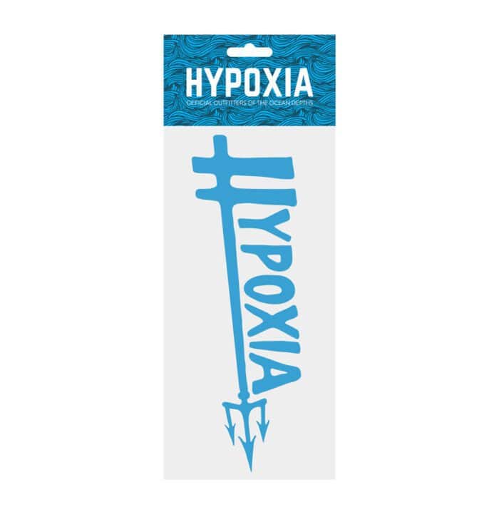 Hypoxia Freediving Spearfishing Poseidon Logo Decal Sticker Blue