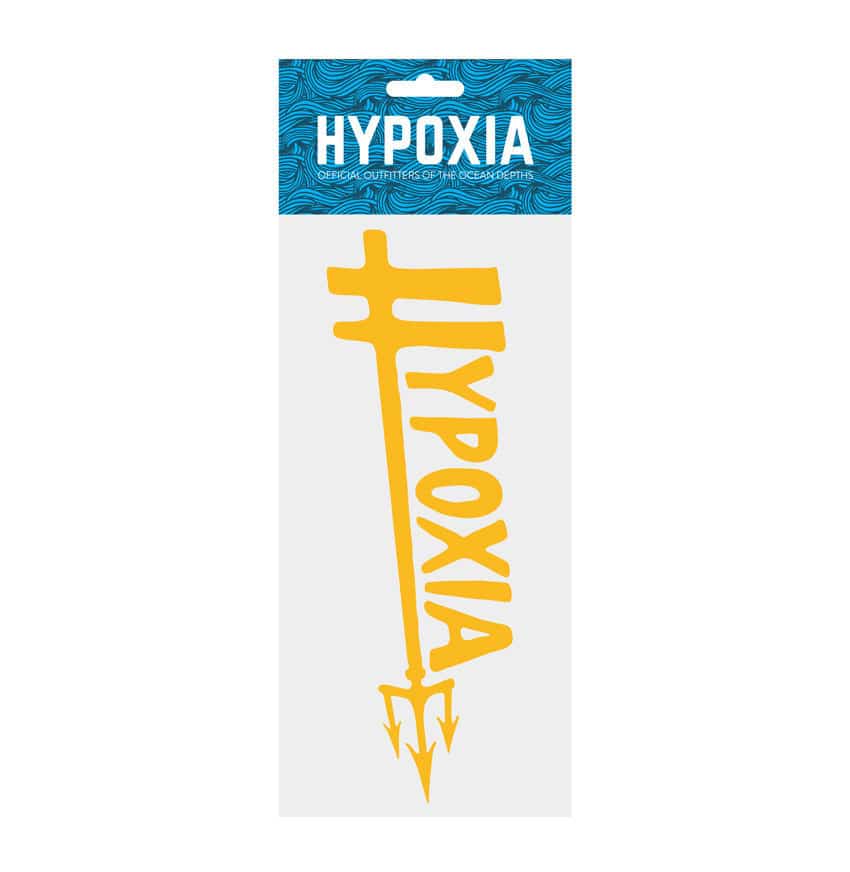 Hypoxia Freediving Spearfishing Poseidon Logo Decal Sticker Maize