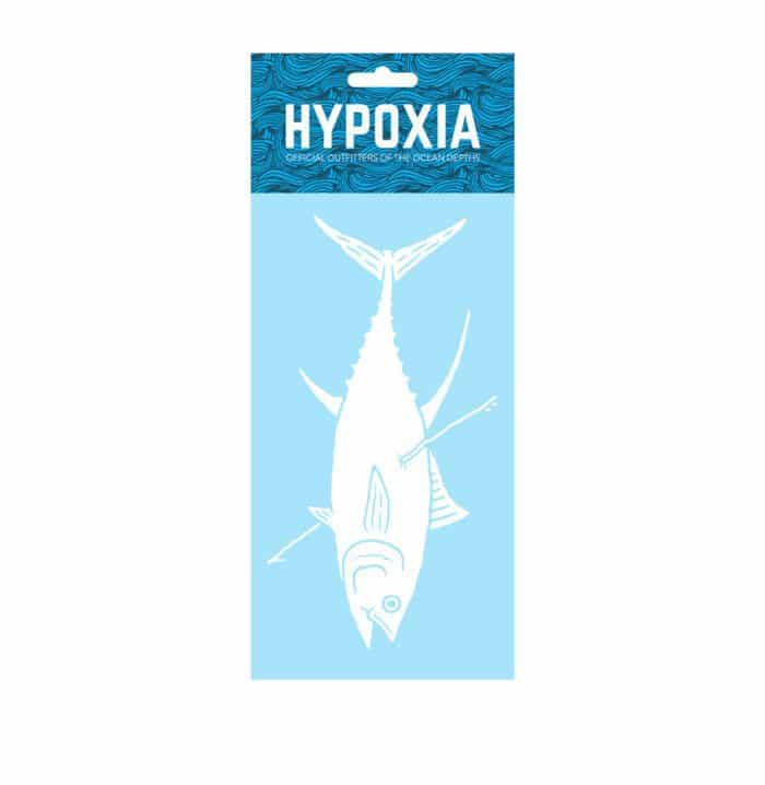Hypoxia Freediving Spearfishing Savage Tuna Decal White