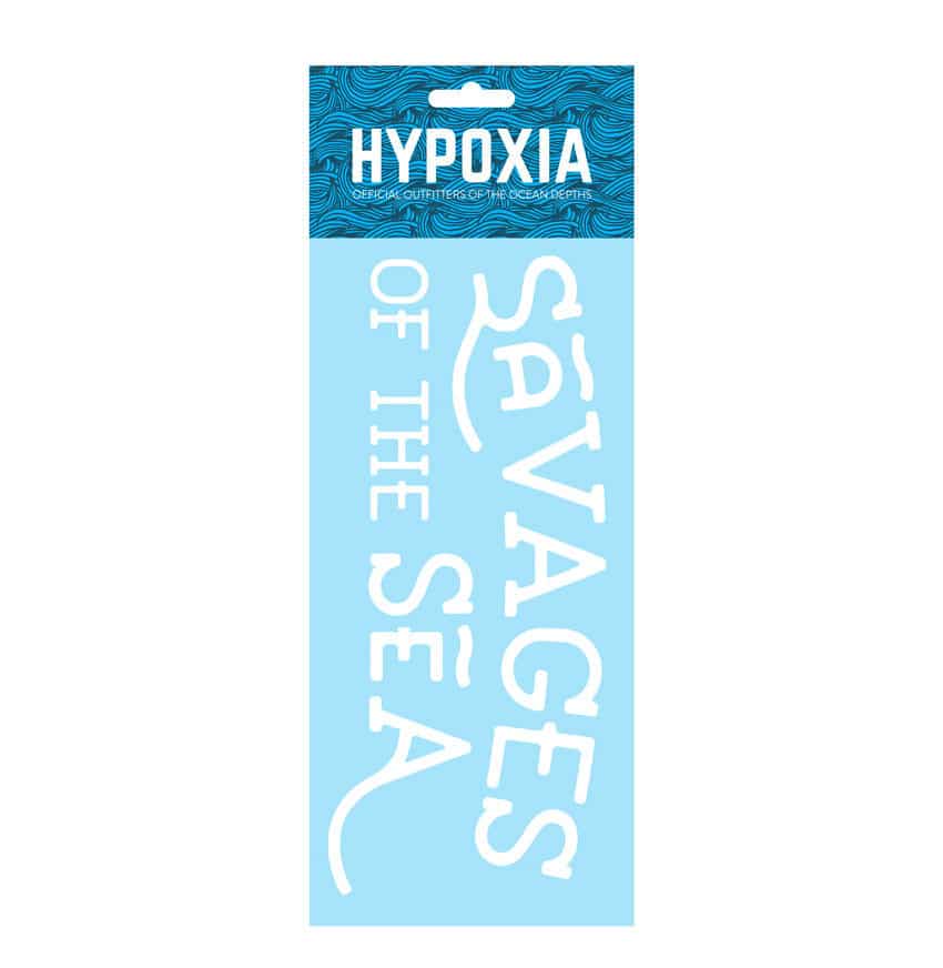 Hypoxia Freediving Spearfishing Savages of the Sea Decal White