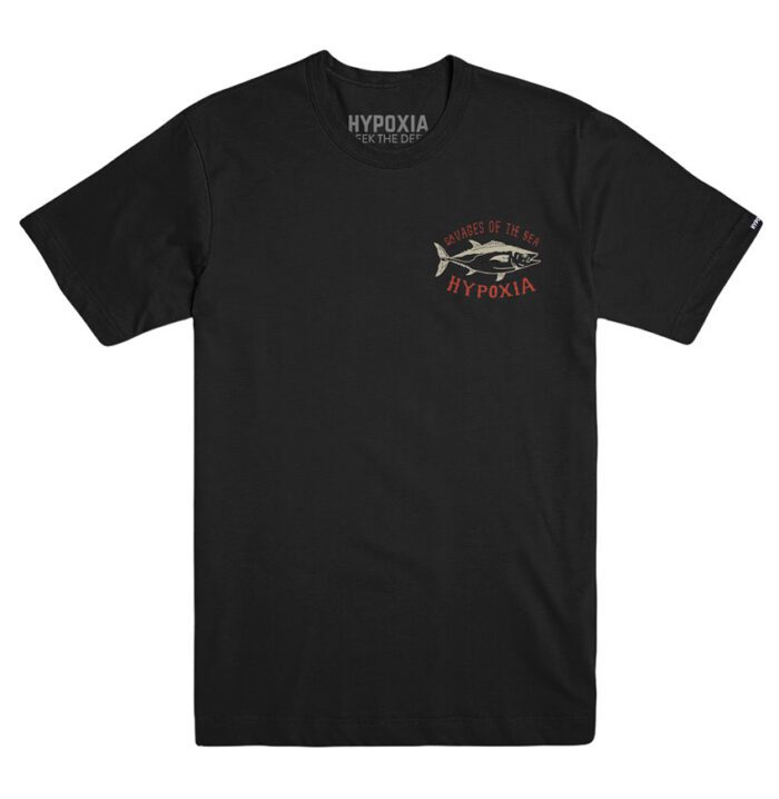 Hypoxia Freediving Spearfishing Dogtooth Tuna Savages Tshirt Black Front